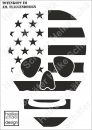 Schablone-Stencil A3 457-0956 Totenkopf im Flaggenesign